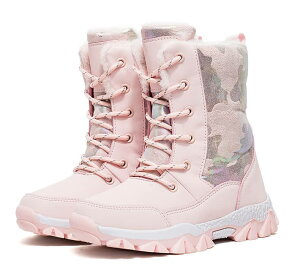 スノーブーツ キッズ スパイク 防水 防滑 女の子 スノーシューズ 雪靴 キッズブーツ キッズシューズ ミドルブーツ ハイカット 厚底 裏起毛 防寒 滑りにくい 雪遊び ボア付き 中学生 高校生
