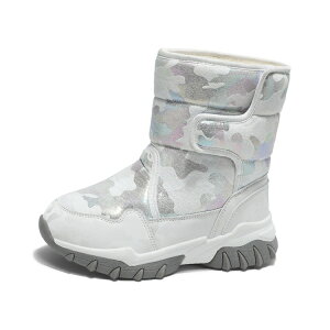 スノーシューズ 子供 女の子 スノーブーツ 厚底 防寒 撥水 滑り止め キッズ 男の子 ミドル丈 ブーツ 北海道 裏ボア 秋冬 暖かい 迷彩柄 マジックテープ ウィンターブーツ 雪靴 綿靴 防滑 アウ