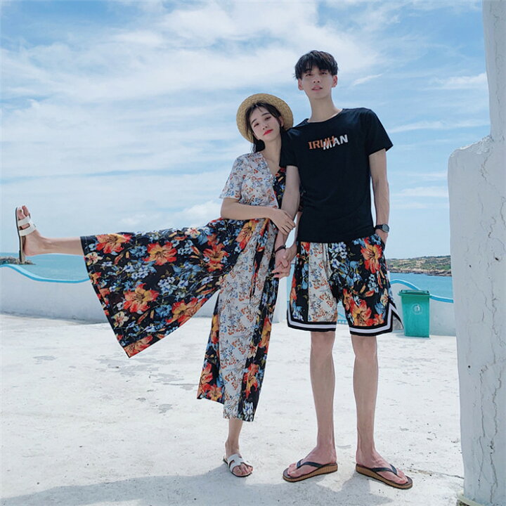 楽天市場 リゾート ペアルック ワンピース セットアップ ペア カップル 海 レディース ファッション サマー ビーチ 旅行 夏 ポへミア 海パン お揃い おしゃれ ラブラブ 恋人 夫婦 記念日 お祝い ザ ブリッジ