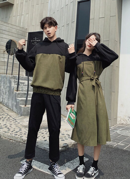 楽天市場 ペアルック パーカー 秋冬春 カップル ペアルック トレーナー カップル お揃い プレゼント パーカー メンズ パーカーワンピース レディース 韓国風 ペアルック カップル フード付き おしゃれ カジュアル 恋人 記念日 お祝い ザ ブリッジ