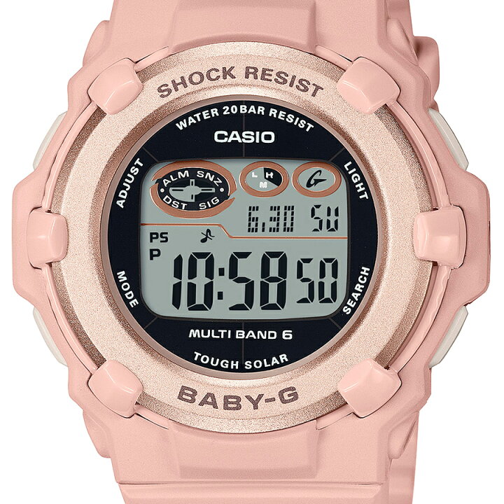 楽天市場】BABY-G 電波ソーラー デジタル 薄型 ラウンドフェイス BGR 