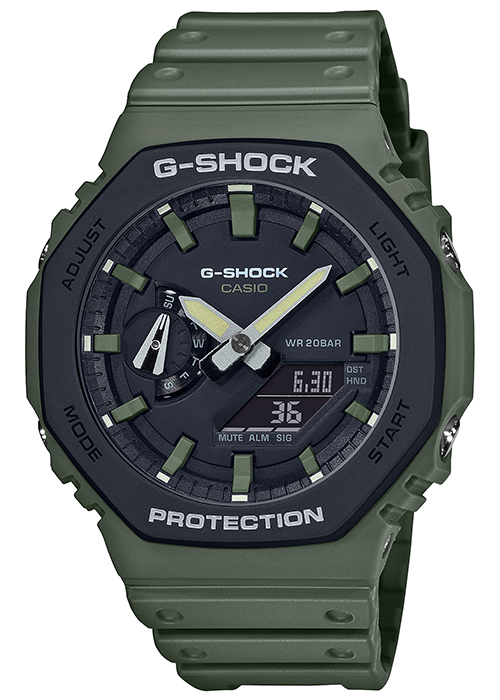 G-SHOCK ストリート ユーティリティカラー GA-2110SU-3AJF メンズ 腕時計 アナデジ ワサビ グリーン カーボン 国内正規品 カシオ カシオーク 八角形