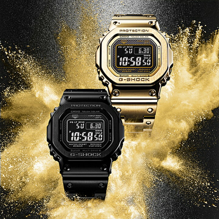 楽天市場】G-SHOCK フルメタル ブラック GMW-B5000GD-1JF メンズ  