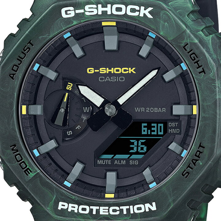 楽天市場 1日はポイント最大43倍 最大3万円offクーポン G Shock Gショック Mystic Forest ミスティックフォレスト Ga 2100fr 3ajf メンズ 腕時計 電池式 アナデジ 樹脂バンド グリーン 国内正規品 カシオ カシオーク 八角形 ザ クロックハウス 楽天市場店