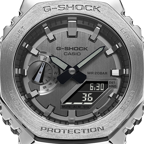 G-SHOCK Gショック 2100シリーズ シルバー メタルベゼル GM-2100-1AJF メンズ 腕時計 電池式 アナデジ ブラック 樹脂バンド  国内正規品 カシオ カシオーク 八角形 | ザ・クロックハウス 楽天市場店