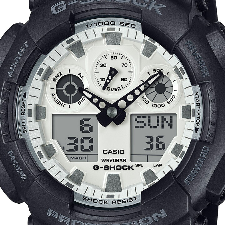 楽天市場】G-SHOCK ブラック&ブリリアントホワイト GA-100WD-1AJF 