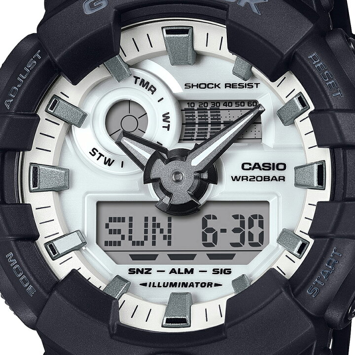 楽天市場】G-SHOCK ブラック&ブリリアントホワイト GA-700WD-1AJF 