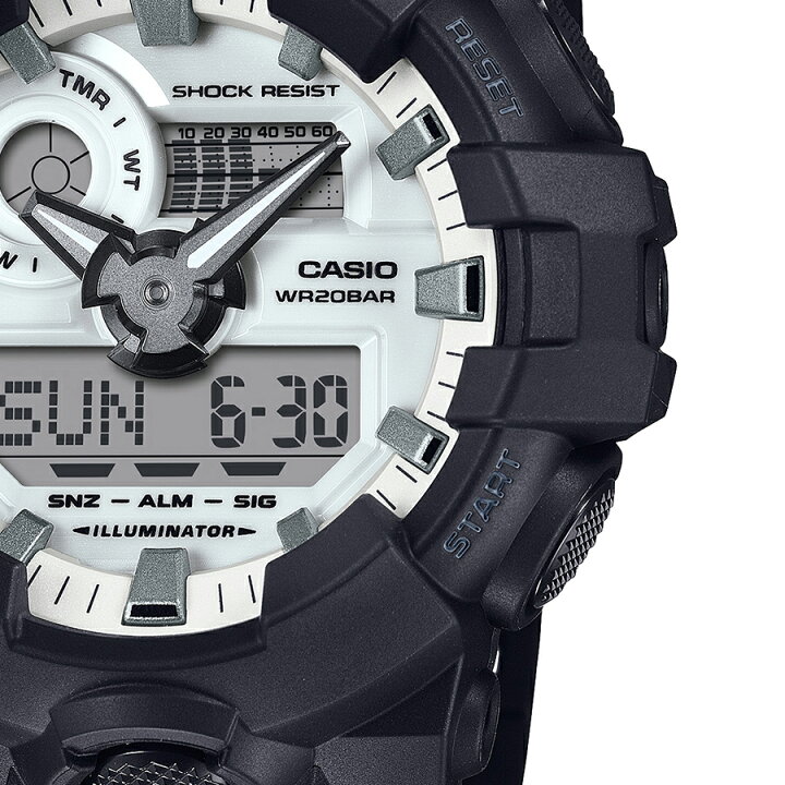 楽天市場】G-SHOCK ブラック&ブリリアントホワイト GA-700WD-1AJF 