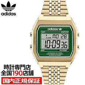 【ポイント最大62倍＆最大2000円OFFクーポン】adidas アディダス STREET ストリート DIGITAL TWO デジタルツー AOST22071 メンズ 腕時計 電池式 デジタル グリーン ゴールド