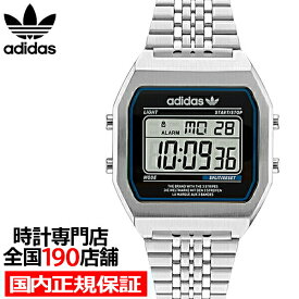 【ポイント最大64倍＆最大2000円OFFクーポン】adidas アディダス STREET ストリート DIGITAL TWO デジタルツー AOST22072 メンズ 腕時計 電池式 デジタル ブラック シルバー