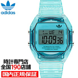 アディダス ストリート デジタルツー クリスタル AOST24065 メンズ レディース 腕時計 電池式 デジタル スケルトン ブルー 樹脂ベルト