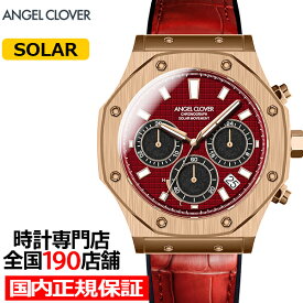 エンジェルクローバー エクスベンチャーソーラー EVS43PG-RE メンズ 腕時計 ソーラー クロノグラフ 革ベルト レッド 雑誌掲載モデル