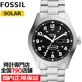 FOSSIL フォッシル DEFENDER ディフェンダー 46mm FS5976 メンズ 腕時計 ソーラー アナログ メタルベルト ブラック 国内正規品