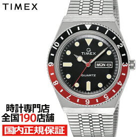 【ポイント最大60倍＆最大2000円OFFクーポン】TIMEX Q TIMEX コークベゼルモデル TW2U61300 メンズ 腕時計 クオーツ 電池式 ブラックダイヤル メタルバンド デイデイト