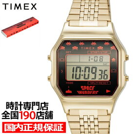 TIMEX タイメックス TIMEX 80 Space Invaders WATCH スペースインベーダー コラボ TW2V30100 メンズ 腕時計 デジタル ゴールド