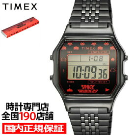 TIMEX タイメックス TIMEX 80 Space Invaders WATCH スペースインベーダー コラボ TW2V30200 メンズ 腕時計 デジタル ブラック