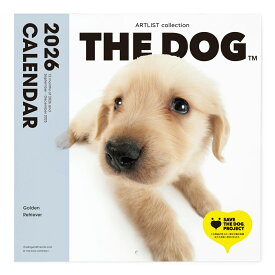 THE DOG 2026年 カレンダー 大判サイズ（ゴールデン・レトリーバー)壁掛け ブックレット式 魚眼レンズ オリジナルシール付き 動物 いぬ イヌ 犬 壁掛 【THE DOG公式ストア】