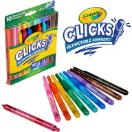 送料無料!！クレヨラ Crayola 【お絵かき ノック式 水で落とせる マーカーペン 10色】 588370 正規品