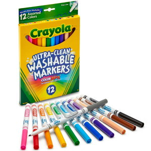 N Crayola yG łƂJ[O}[J[ 12F Ultra Clean Washable Markersz 587813 Ki