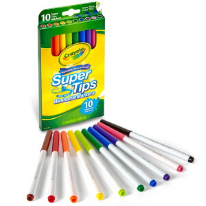 N Crayola yG J[O}[J[ 10F Super Tips Washable Markersz 588610 Ki