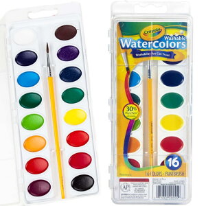 N Crayola yG łƂ鐅ʊG̋ 16F ~jZbg uVt Washable Water Colorsz 530555 Ki