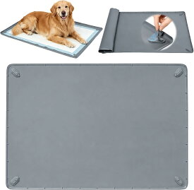 ＼10％OFFクーポン★ポイント2倍！／ 【ワイドサイズ】 犬 トレー シリコン シリコンマット 犬 92x64cm 81x54cm 四隅固定可能 特大 大きい 大判 縁高で漏れ防止 滑り止め 防水防臭 トレーニング 多頭飼い 老犬介護にも 小型犬から大型犬まで 多用途 食事マット トイレトレー