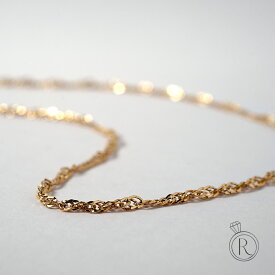 ネックレス 18k K18 18金 ゴールド レディース 女性用 ジュエリー チェーンのみ チェーン ロング 太目 太い 18k ゴールドネックレスチェーン 40cm 45cm 50cm 55cm 60cm チェーンのみ 延長 金属アレルギー K18 スクリューネックレスチェーン 1.9mm