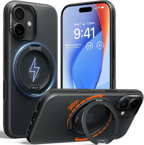 TORRAS iPhone17 / iPhone17Pro / iPhone17ProMax / Air �P�[�X �����O �X�^���h Ostand O3 Fitness MagSafe�Ή� ���K�i �ϏՌ� �X�g���b�v�z�[���t�� �����Y�ی� ������ �}�b�g �u���b�N