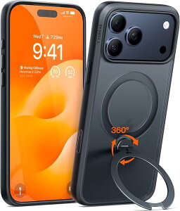 y|Cg15{Iz TORRAS iPhone17 / iPhone17Pro / iPhone17ProMax / Air P[X O X^h Ostand Q3 Spin MagSafeΉ Ki ϏՌ Xgbvz[t Yی  }bg ubN