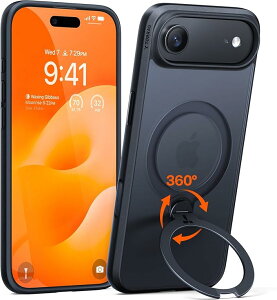 TORRAS iPhone17 / iPhone17Pro / iPhone17ProMax / Air / iPhone16 / iPhone16Pro �P�[�X �����O �X�^���h Ostand Q3 Spin MagSafe�Ή� ���K�i �ϏՌ� �X�g���b�v�z�[���t�� �����Y�ی� ������ �}�b�g �u���b�N