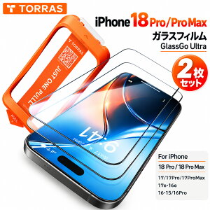 TORRAS iPhone18 Pro ProMax �K���X�t�B���� 2���Z�b�g �\��t���ȒP �����K���X �ی�t�B���� ���d�x9H �C�A�h�~ �w��h�~ �ϏՌ� iPhone17 Pro ProMax 17e 16e 16 Pro 16 15 �Ή� Glassukkiri GlassGo Ultra ���K�i