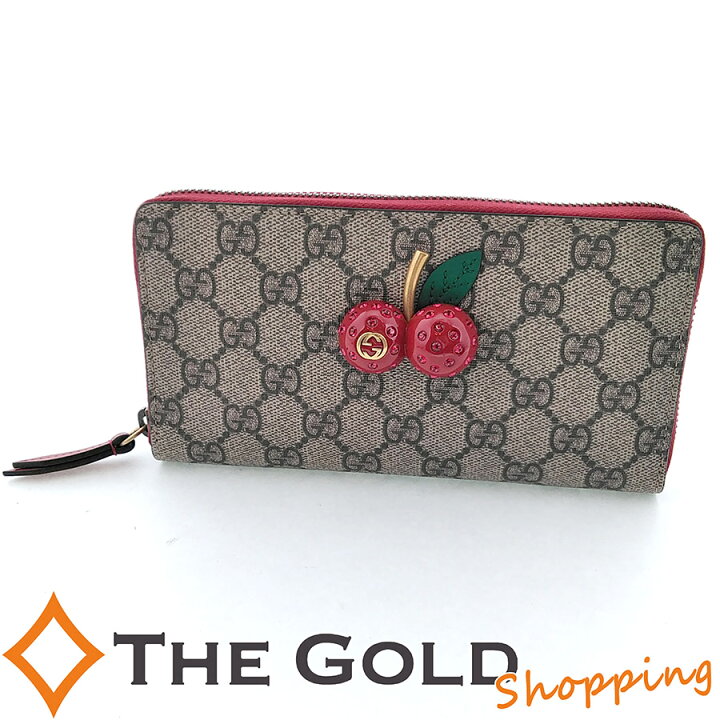 楽天市場】GUCCI ジップアラウンド ウォレット チェリー GGスプリーム 