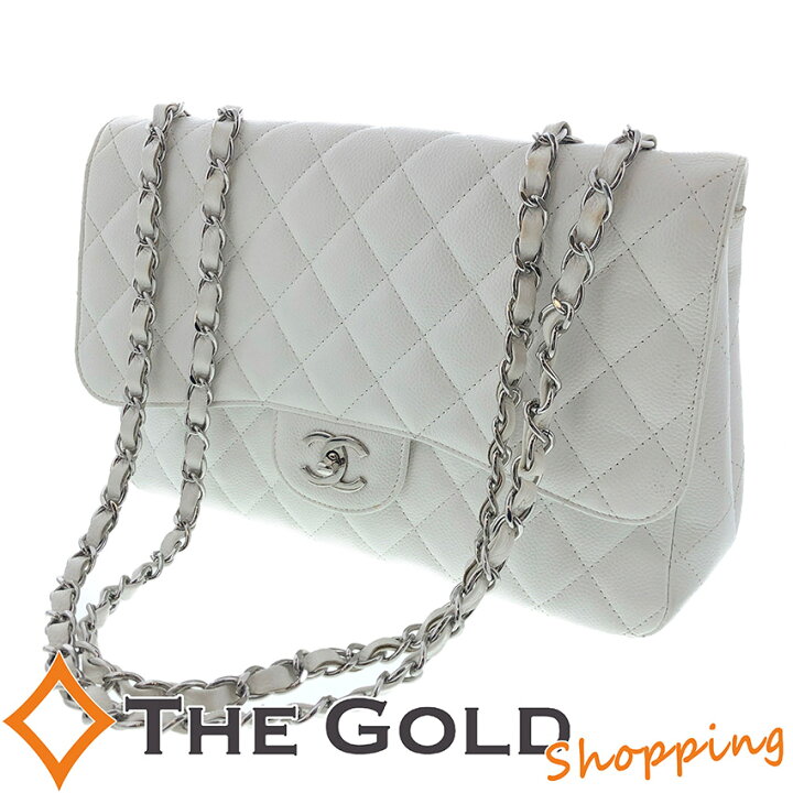 楽天市場】CHANEL マトラッセ 30cm キャビアスキン ホワイト チェーン 