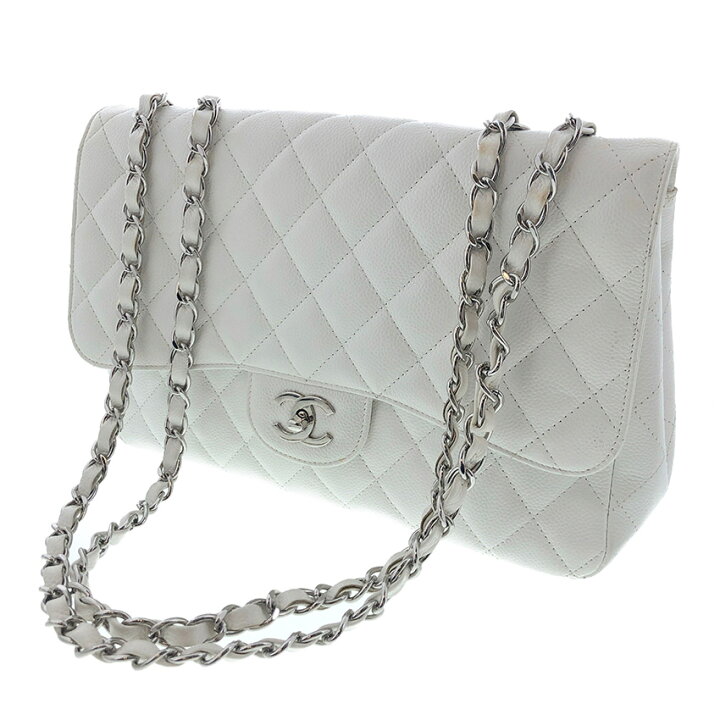 楽天市場】CHANEL マトラッセ 30cm キャビアスキン ホワイト チェーン 