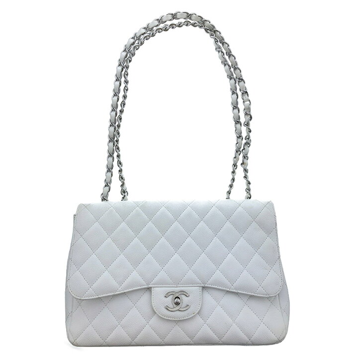楽天市場】CHANEL マトラッセ 30cm キャビアスキン ホワイト チェーン 