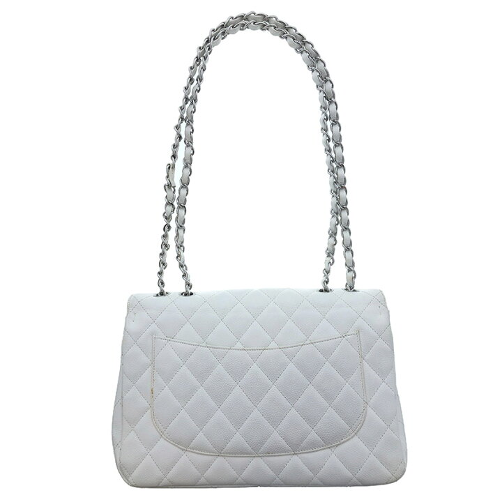 楽天市場】CHANEL マトラッセ 30cm キャビアスキン ホワイト チェーン 