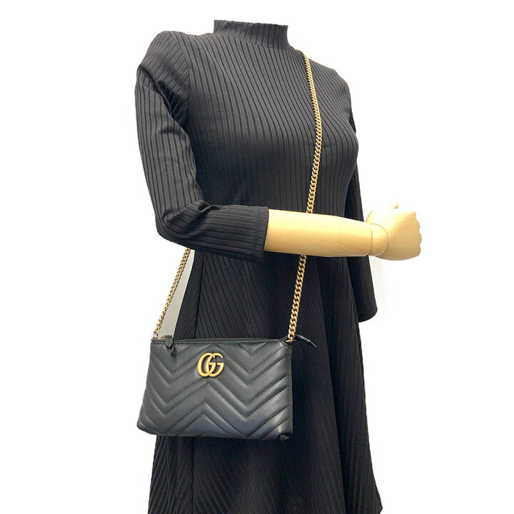 楽天市場】グッチ GUCCI チェーンウォレット GGマーモント 443447 W 
