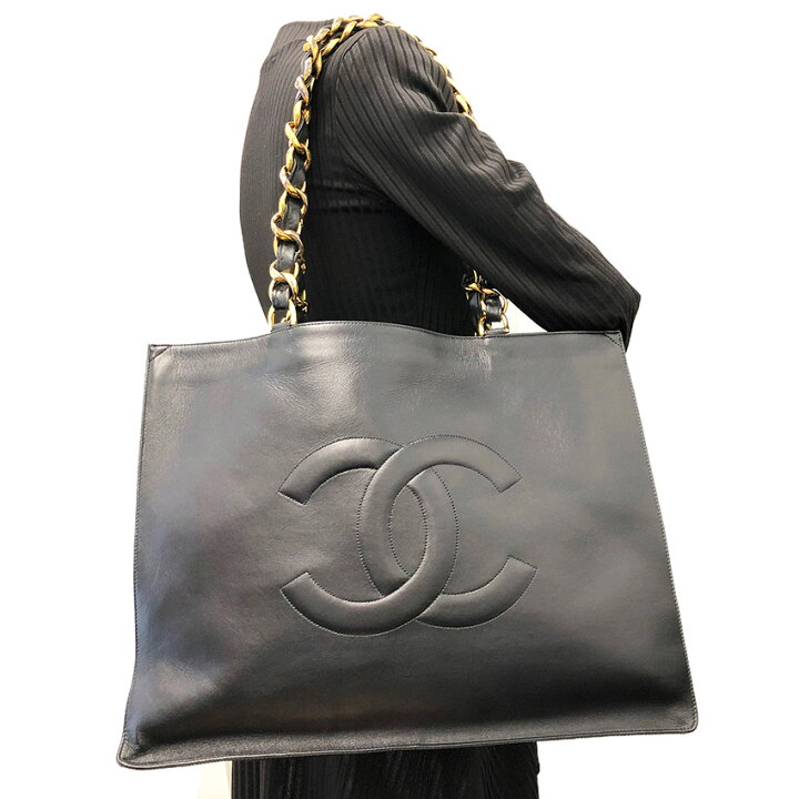 楽天市場】シャネル CHANEL ココマーク チェーントート ブラック  