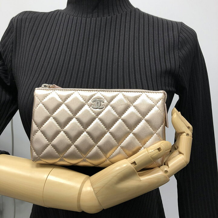 楽天市場】シャネル□マトラッセ コスメポーチ A69259 メタリック  