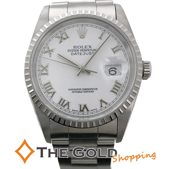 楽天市場】ROLEX□デイトジャスト 16220 F番 仕上げ済 白文字盤 ローマ  