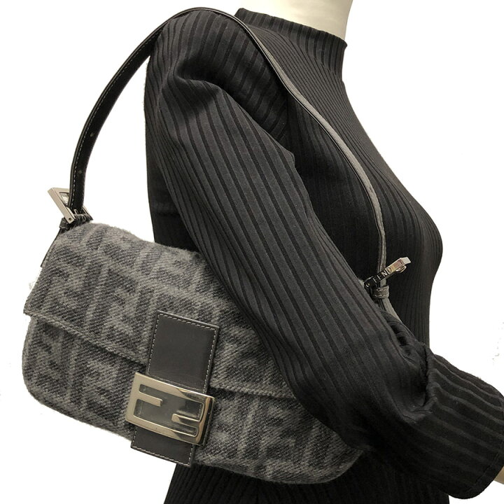 楽天市場】FENDI ズッカ マンマバケット カシミア カシミヤ グレー  