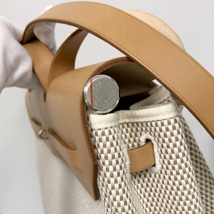 楽天市場】HERMES□エールバッグMM トワルGM キャンバス レザー 