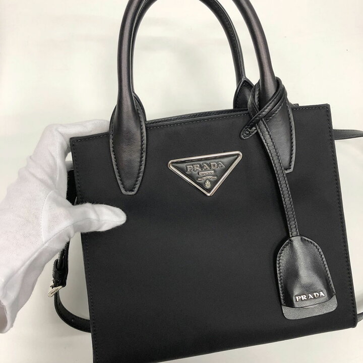 楽天市場】PRADA ハンドトートバッグ 1BA298 2WAY ハンド 三角プレート 