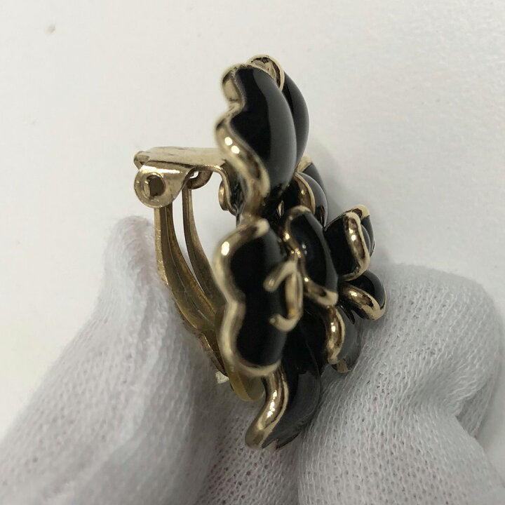 楽天市場】CHANEL カメリアイヤリング フラワー クリップ式 ブラック 
