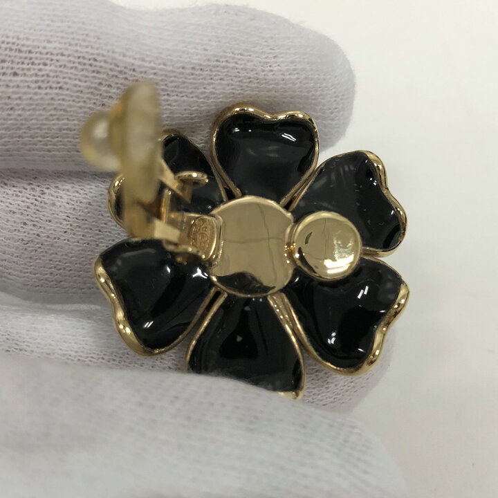 楽天市場】CHANEL カメリアイヤリング フラワー クリップ式 ブラック 