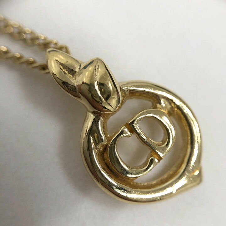 楽天市場】Christian Dior□ネックレス リーフサークル CDロゴ メタル 