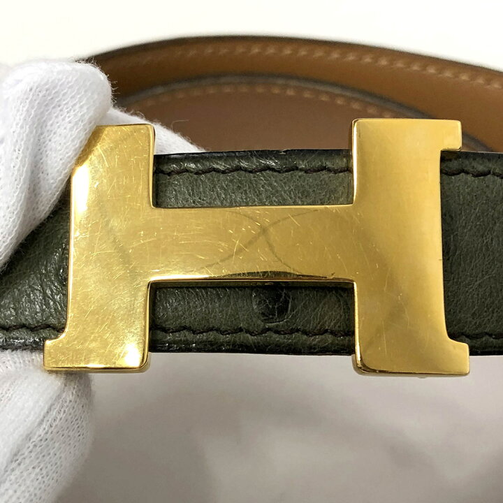 楽天市場】HERMES☆ ミニ コンスタンス Hベルト オーストリッチ □B  