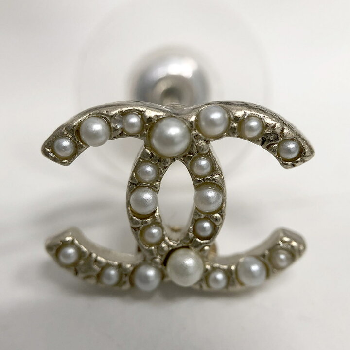 楽天市場】CHANEL□ココマーク パールピアス マットゴールド ホワイト 