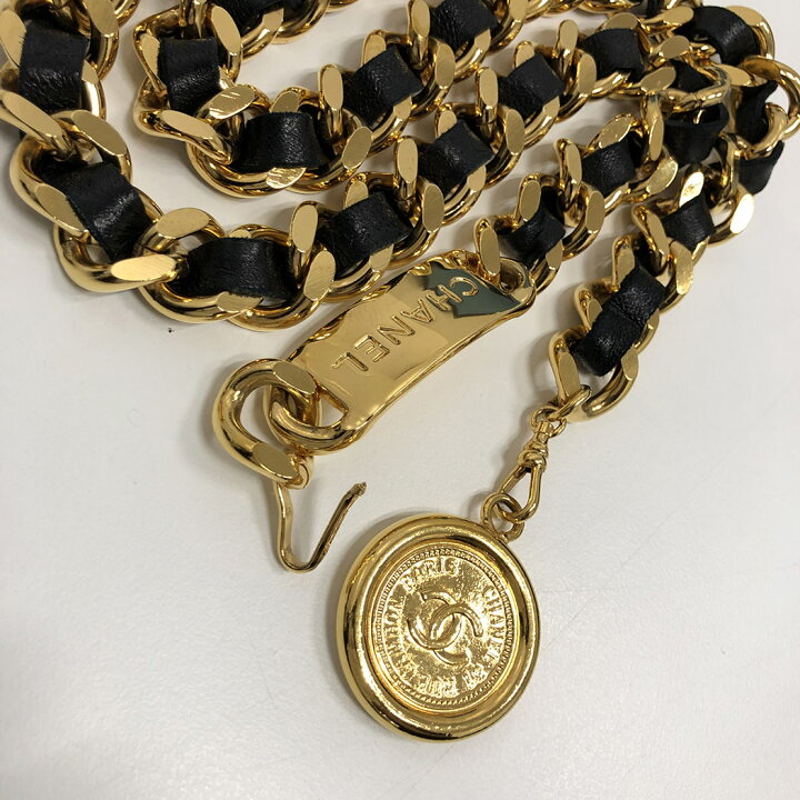 楽天市場】CHANEL☆ レザー チェーンベルト コイン ココマーク レザー 