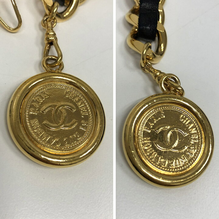 楽天市場】CHANEL☆ レザー チェーンベルト コイン ココマーク レザー  